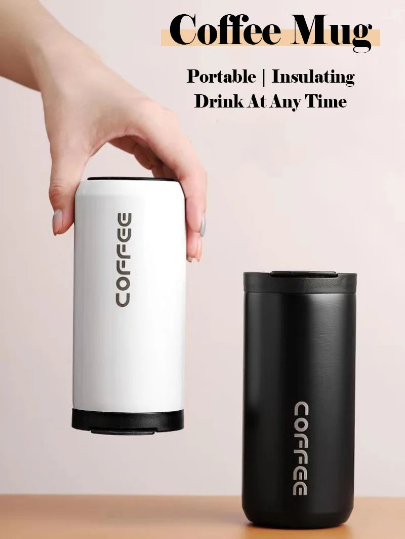 400ml Vacuum Insulated Coffee Mug – 304 Stainless Steel Leak-Proof Travel Thermos Cup with Lid, Portable Water Bottle for Hot & Cold Drinks (Great Gift)