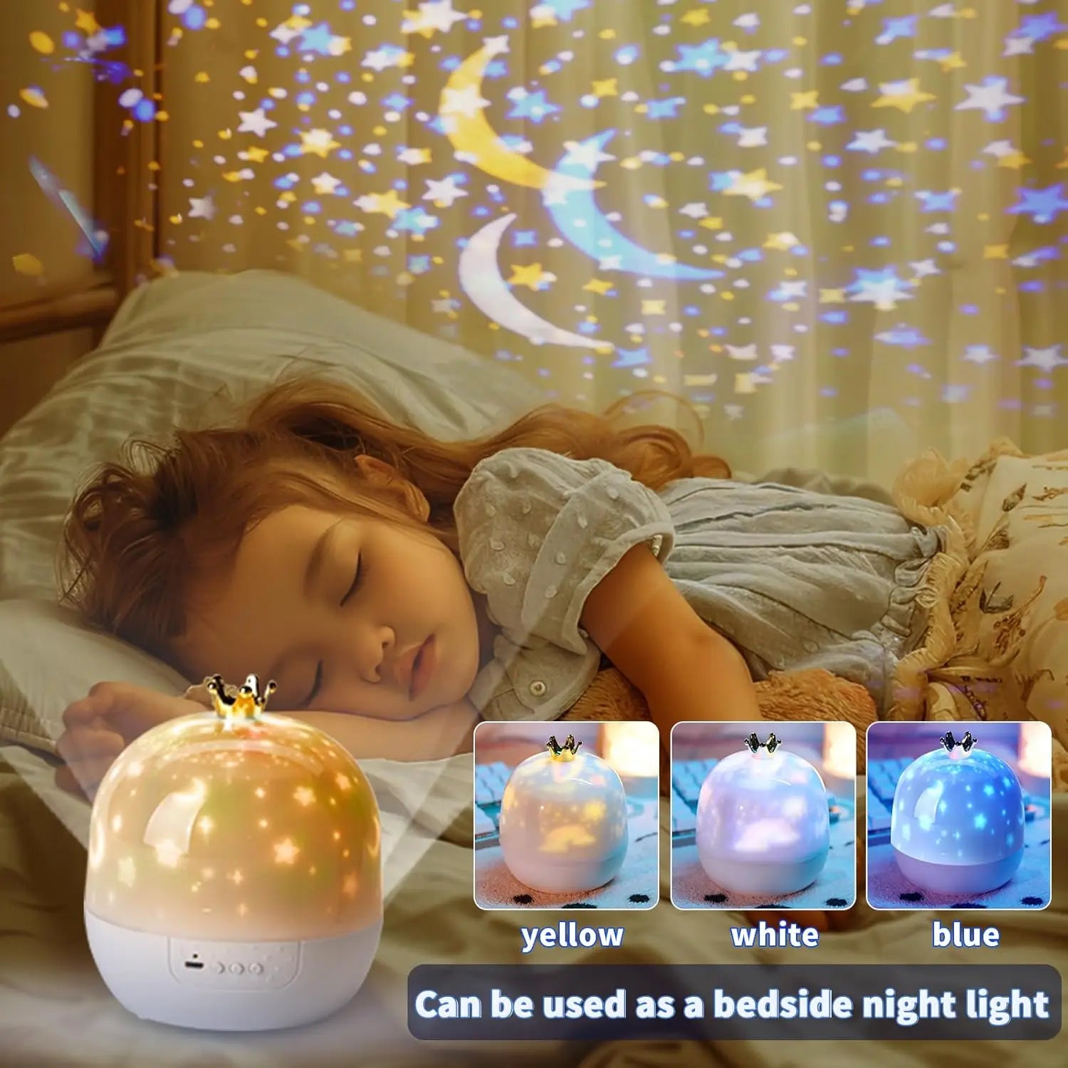 Galaxy Projector Night Light for Kids – Solar System Star Ceiling Lamp, 360° Rotating, 21 Slide Films, USB Powered Bedroom Décor