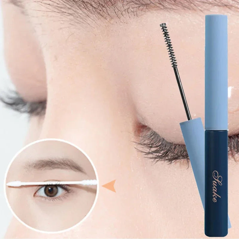 Ultra-Fine Waterproof Mascara – Lengthening & Curling, Smudge-Proof Brown with Precision Micro Brush for Natural, Clump-Free Volume