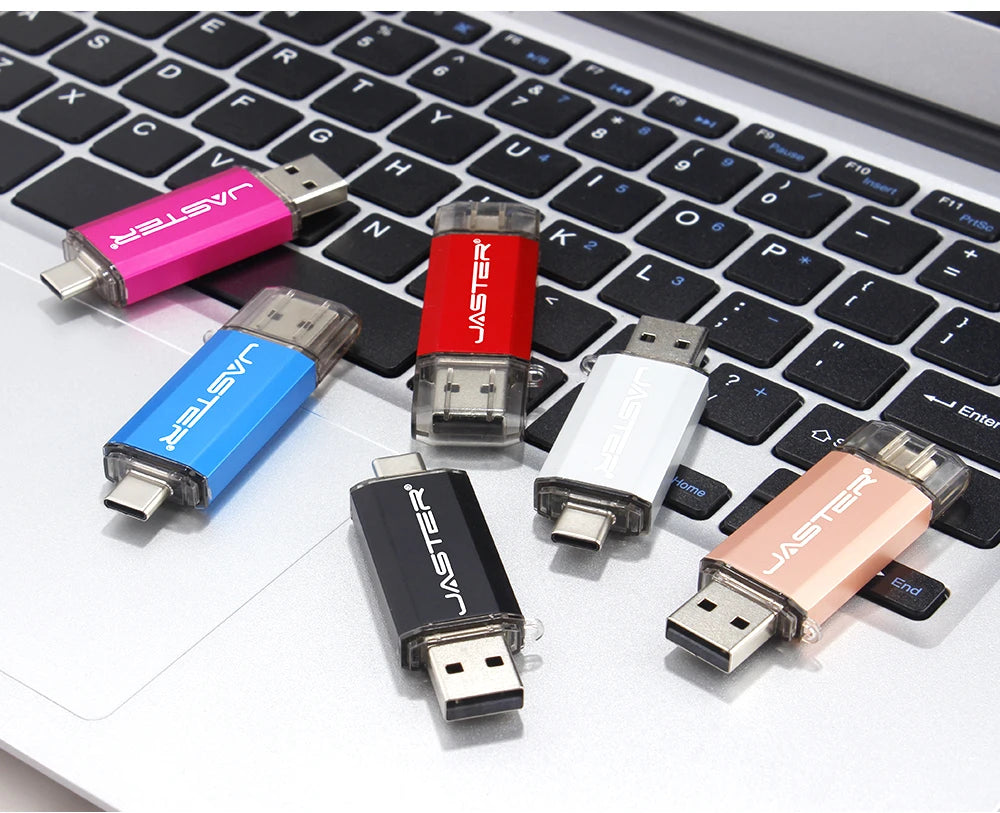 USB-C OTG Flash Drive by JASTER (4GB–128GB) – High-Speed Type-C Memory Stick USB 2.0 for Android, MacBook & PC