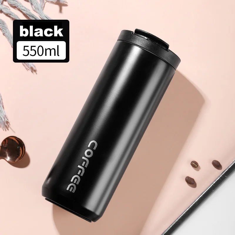 400ml Vacuum Insulated Coffee Mug – 304 Stainless Steel Leak-Proof Travel Thermos Cup with Lid, Portable Water Bottle for Hot & Cold Drinks (Great Gift)