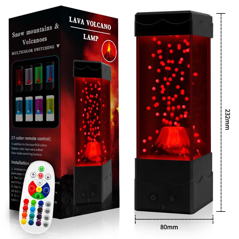 LED Volcano Lava Lamp – Kids Night Light with Mesmerizing Eruption Effect, Creative Desktop Bedroom Decor & DIY Gift for Boys & Girls