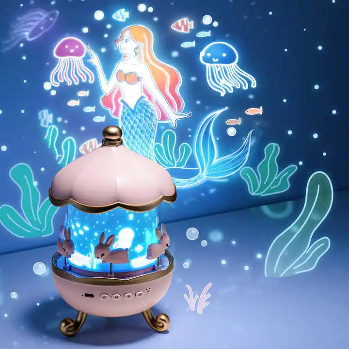 Kids Night Light Projector with Bluetooth – 21 Slide Films Star Projector, USB-Rechargeable Nursery & Bedroom Lamp (Perfect Birthday Gift)