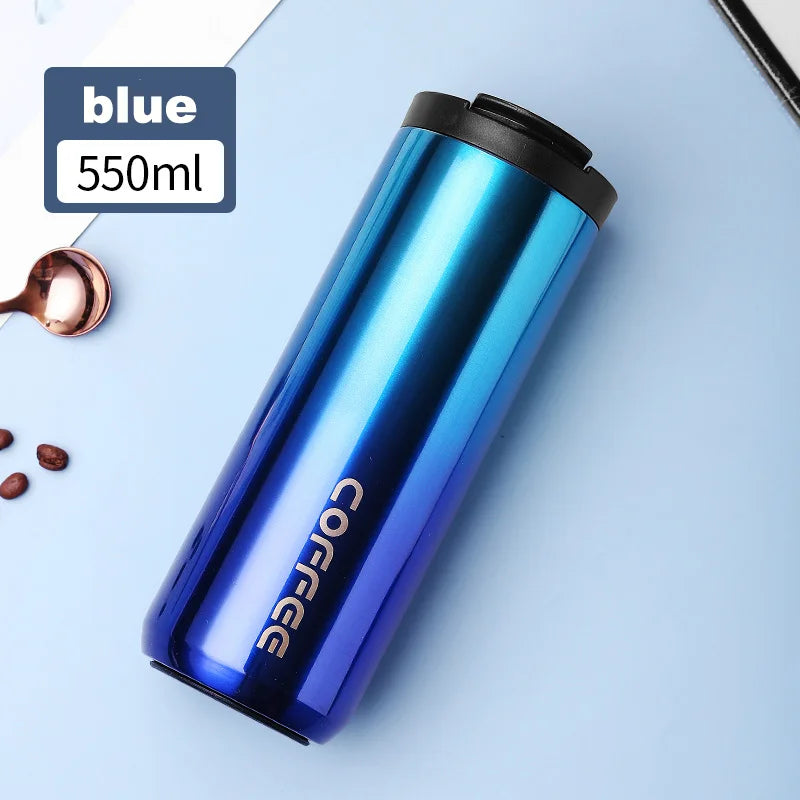 400ml Vacuum Insulated Coffee Mug – 304 Stainless Steel Leak-Proof Travel Thermos Cup with Lid, Portable Water Bottle for Hot & Cold Drinks (Great Gift)