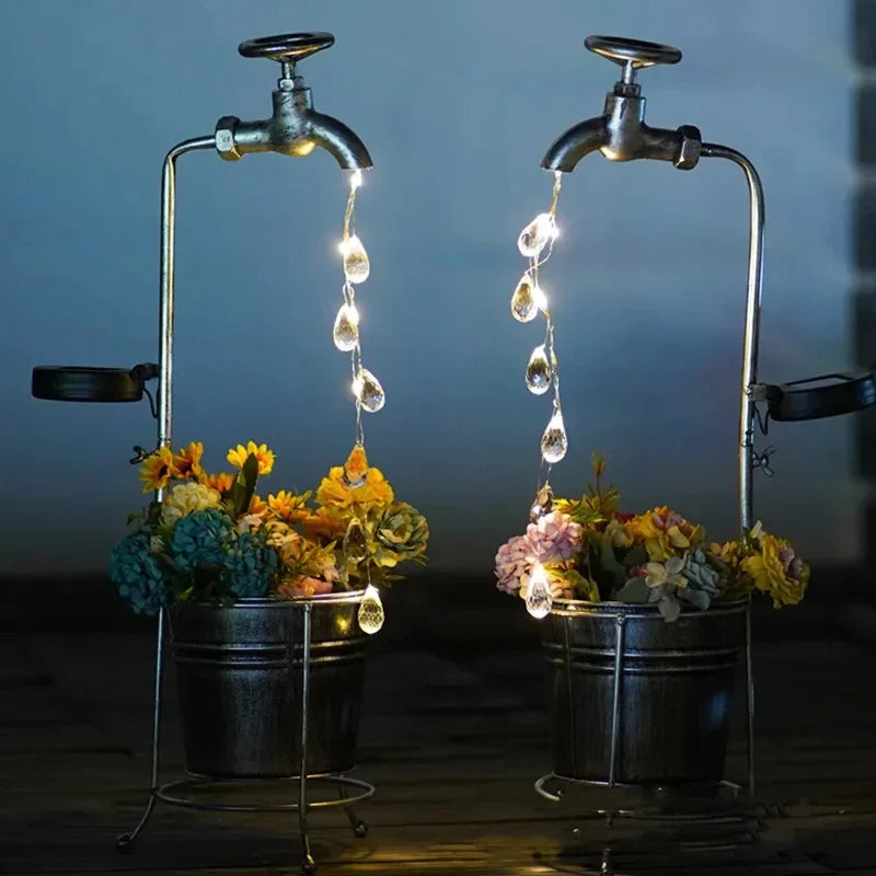 Solar Watering Can Sprinkler Light – Waterproof Outdoor Fairy “Water Droplet” Lamp for Flower Pots, Lawn & Courtyard (Auto On/Off)