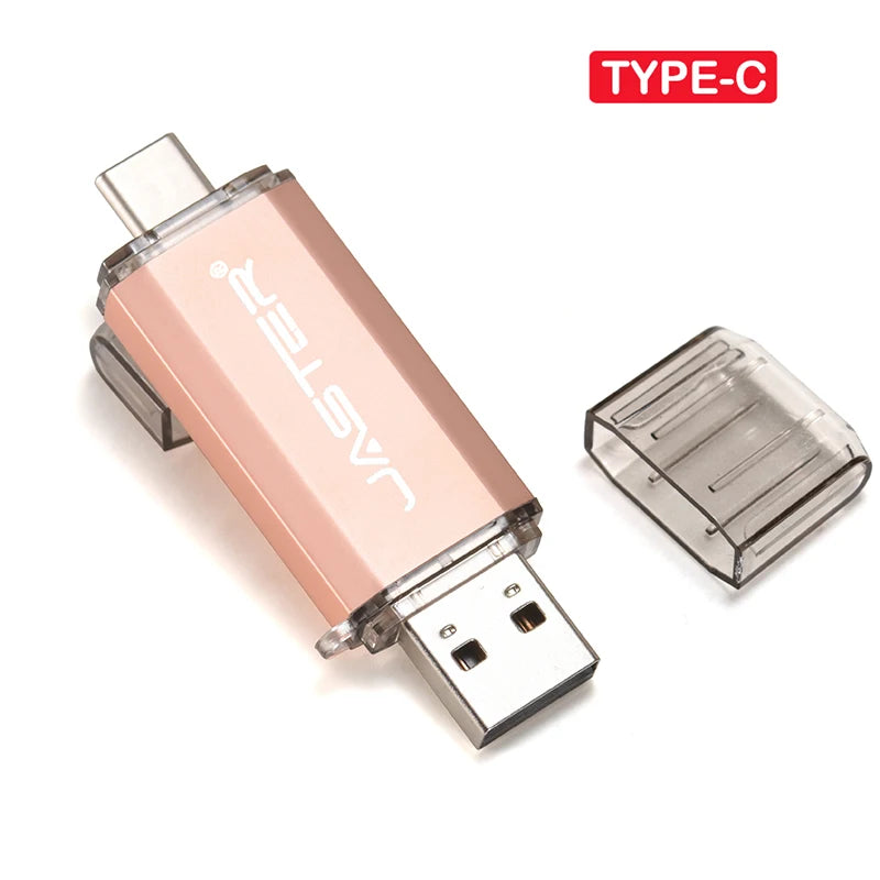 USB-C OTG Flash Drive by JASTER (4GB–128GB) – High-Speed Type-C Memory Stick USB 2.0 for Android, MacBook & PC