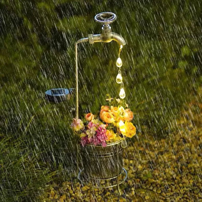 Solar Watering Can Sprinkler Light – Waterproof Outdoor Fairy “Water Droplet” Lamp for Flower Pots, Lawn & Courtyard (Auto On/Off)