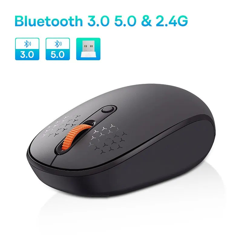 Baseus F01B Wireless Mouse – Bluetooth 5.0 & 2.4G Dual-Mode, Silent Click, 1600 DPI for MacBook, iPad, Laptop & PC