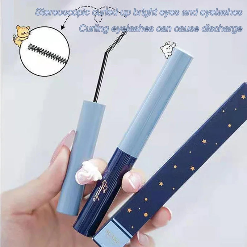 Ultra-Fine Waterproof Mascara – Lengthening & Curling, Smudge-Proof Brown with Precision Micro Brush for Natural, Clump-Free Volume