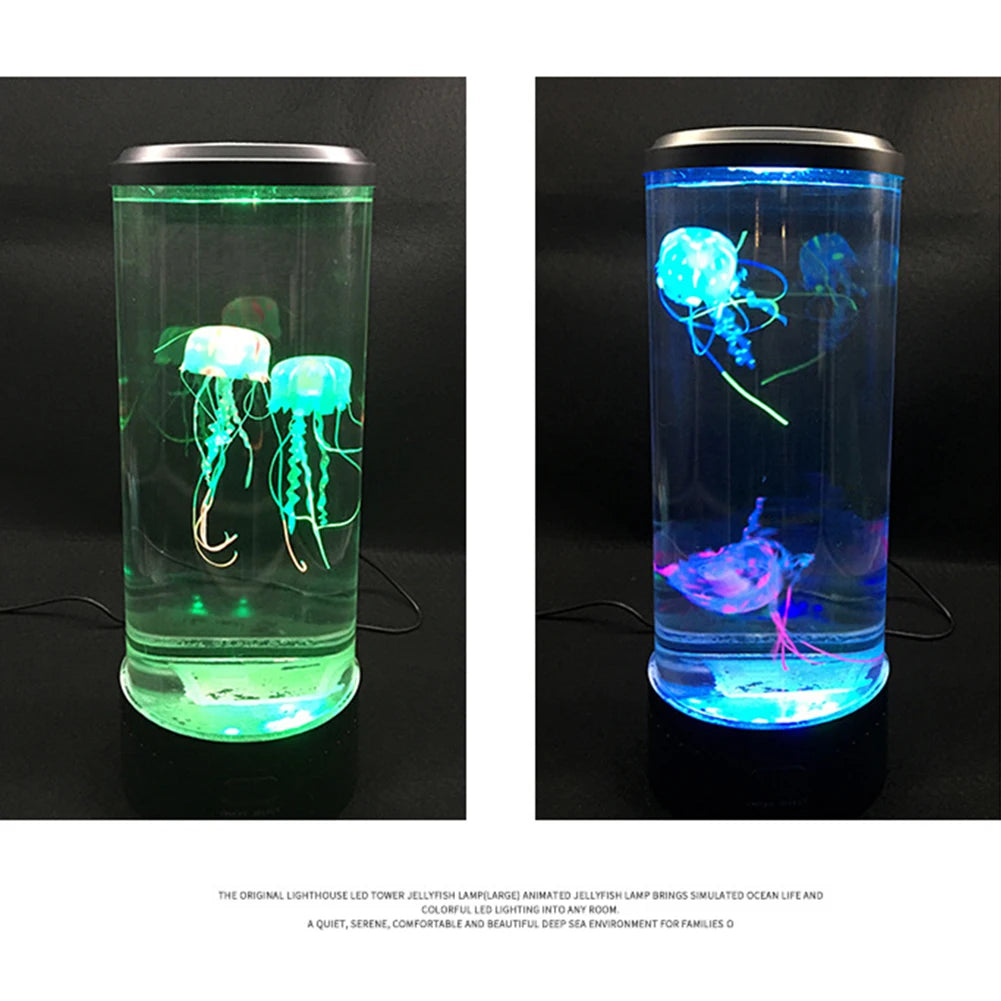 LED Jellyfish Lamp Night Light – Remote Color-Changing Aquarium, USB-Powered Calming Sensory Mood Lamp & Kids Birthday Gift