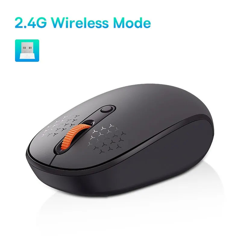 Baseus F01B Wireless Mouse – Bluetooth 5.0 & 2.4G Dual-Mode, Silent Click, 1600 DPI for MacBook, iPad, Laptop & PC
