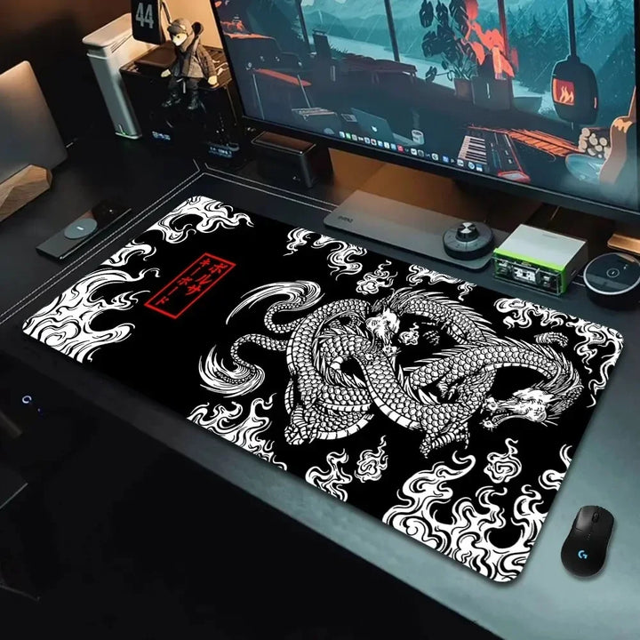 XXL Japanese Dragon Gaming Mouse Pad – Extended Anime Desk Mat (900×400 / 700×300) for Esports, Keyboard & Mouse