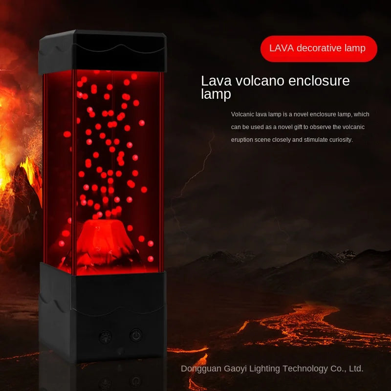 LED Volcano Lava Lamp – Kids Night Light with Mesmerizing Eruption Effect, Creative Desktop Bedroom Decor & DIY Gift for Boys & Girls