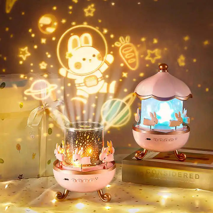 Kids Night Light Projector with Bluetooth – 21 Slide Films Star Projector, USB-Rechargeable Nursery & Bedroom Lamp (Perfect Birthday Gift)