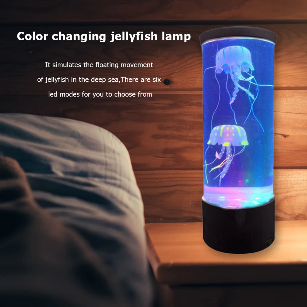 LED Jellyfish Lamp Night Light – Remote Color-Changing Aquarium, USB-Powered Calming Sensory Mood Lamp & Kids Birthday Gift