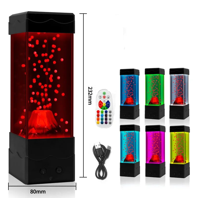 LED Volcano Lava Lamp – Kids Night Light with Mesmerizing Eruption Effect, Creative Desktop Bedroom Decor & DIY Gift for Boys & Girls