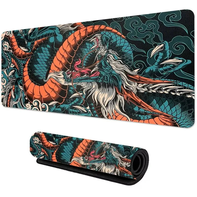 XXL Japanese Dragon Gaming Mouse Pad – Extended Anime Desk Mat (900×400 / 700×300) for Esports, Keyboard & Mouse
