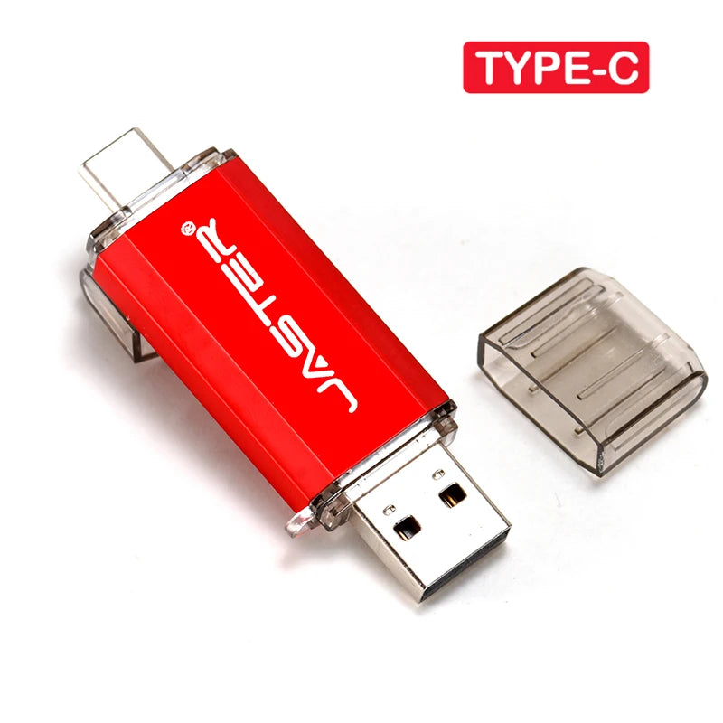 USB-C OTG Flash Drive by JASTER (4GB–128GB) – High-Speed Type-C Memory Stick USB 2.0 for Android, MacBook & PC