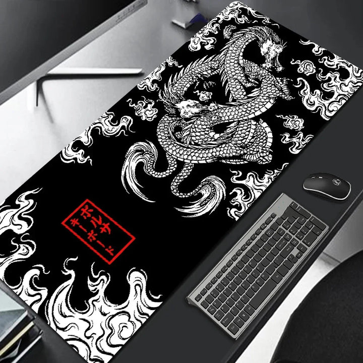 XXL Japanese Dragon Gaming Mouse Pad – Extended Anime Desk Mat (900×400 / 700×300) for Esports, Keyboard & Mouse