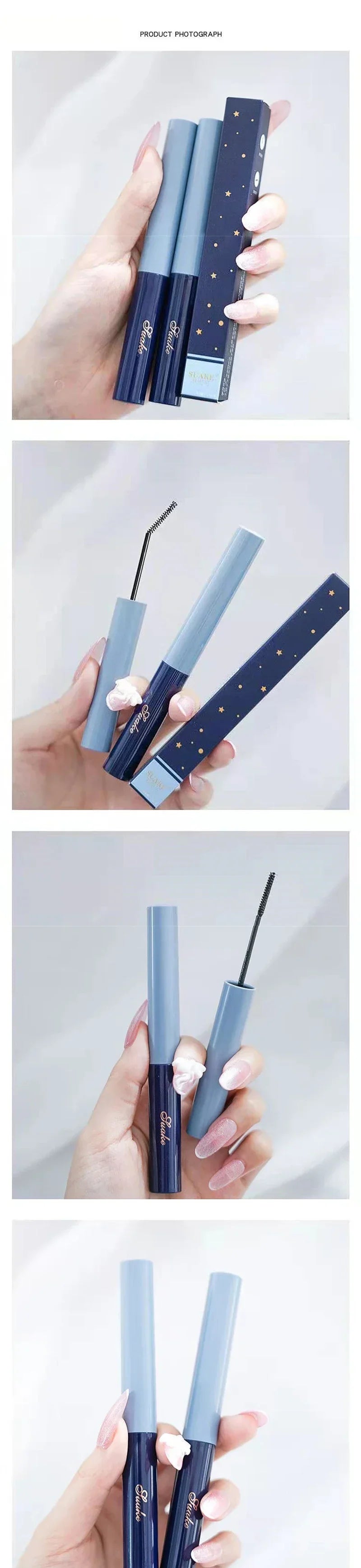 Ultra-Fine Waterproof Mascara – Lengthening & Curling, Smudge-Proof Brown with Precision Micro Brush for Natural, Clump-Free Volume