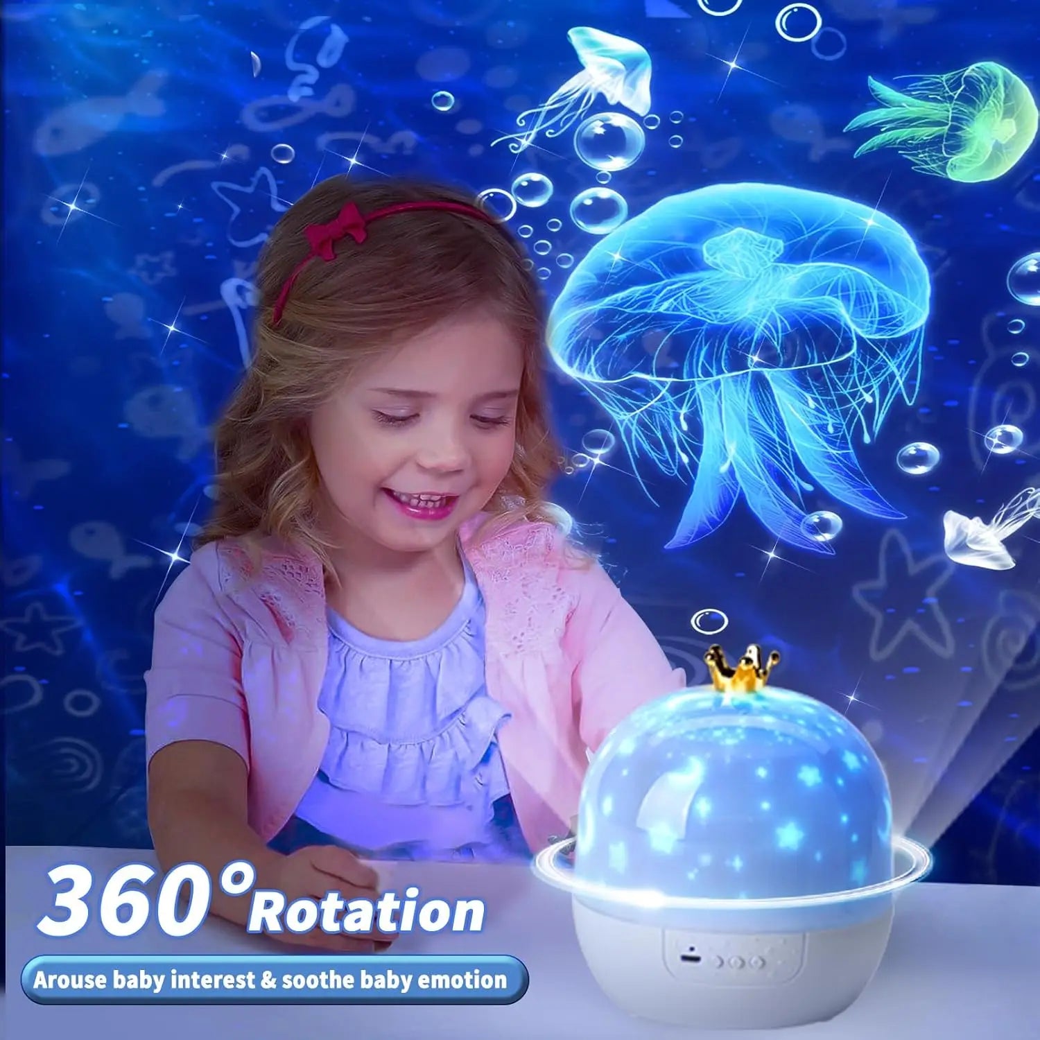 Galaxy Projector Night Light for Kids – Solar System Star Ceiling Lamp, 360° Rotating, 21 Slide Films, USB Powered Bedroom Décor