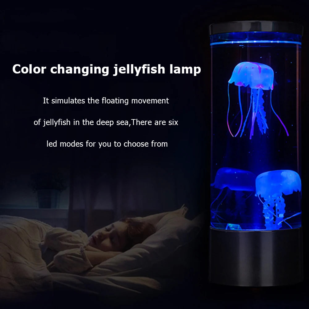 LED Jellyfish Lamp Night Light – Remote Color-Changing Aquarium, USB-Powered Calming Sensory Mood Lamp & Kids Birthday Gift