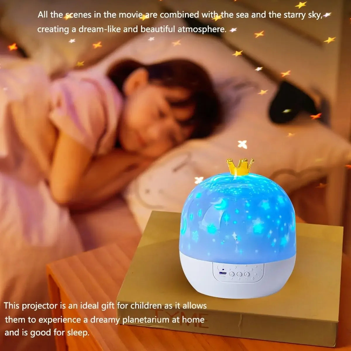Galaxy Projector Night Light for Kids – Solar System Star Ceiling Lamp, 360° Rotating, 21 Slide Films, USB Powered Bedroom Décor