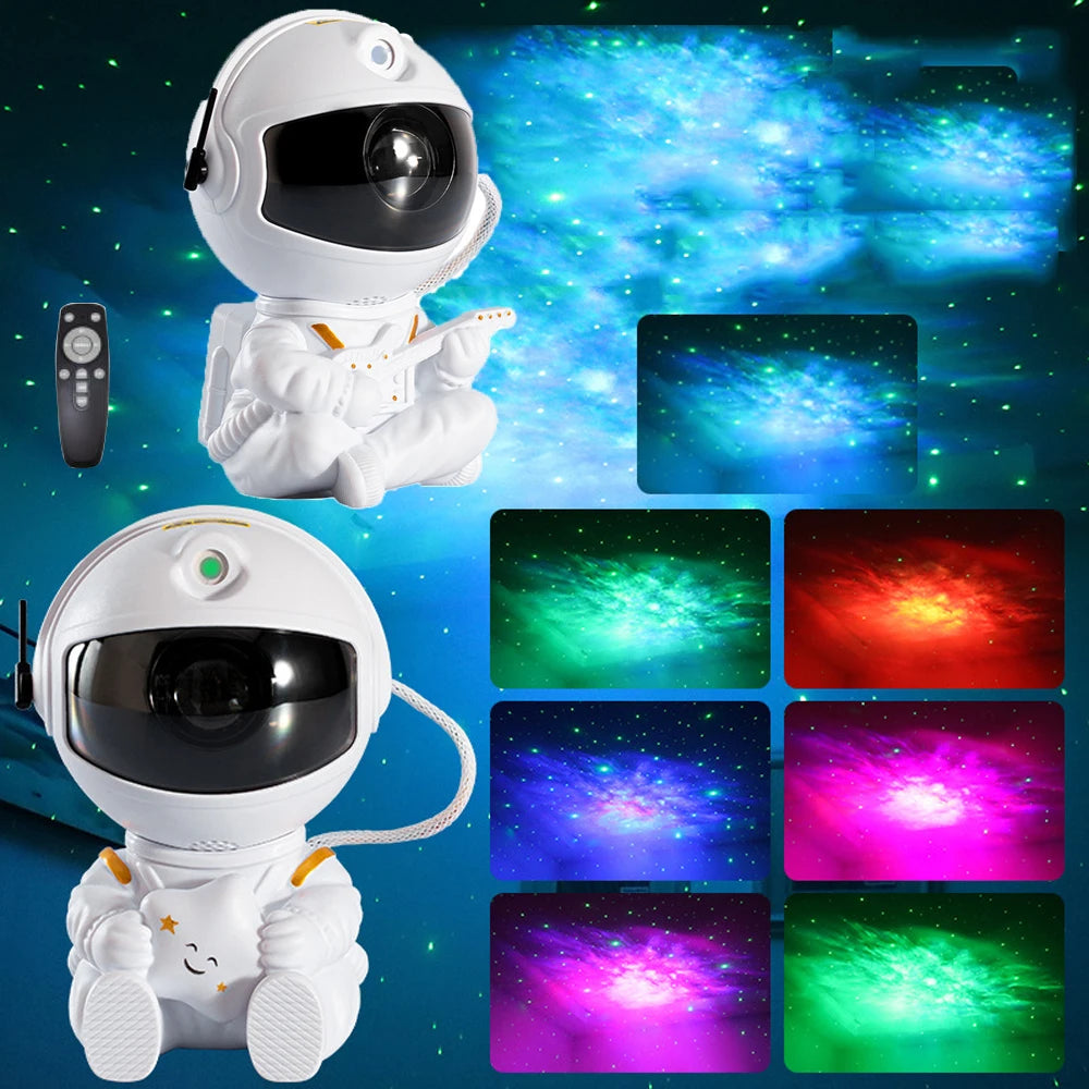 Remote-Control 360° Rotating Robot Night Light – Stepless-Dimming Projector & Selfie Glow Lamp, USB Powered, Aesthetic Bedroom Décor