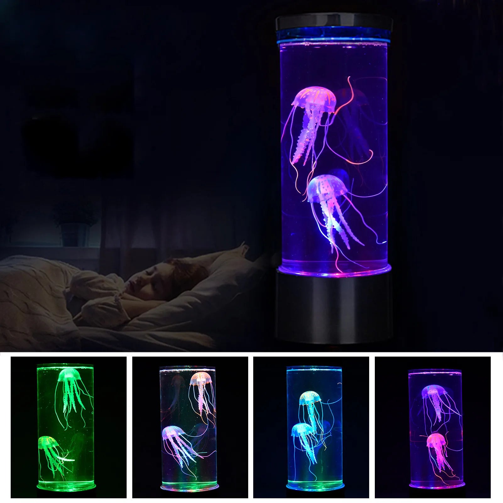 LED Jellyfish Lamp Night Light – Remote Color-Changing Aquarium, USB-Powered Calming Sensory Mood Lamp & Kids Birthday Gift