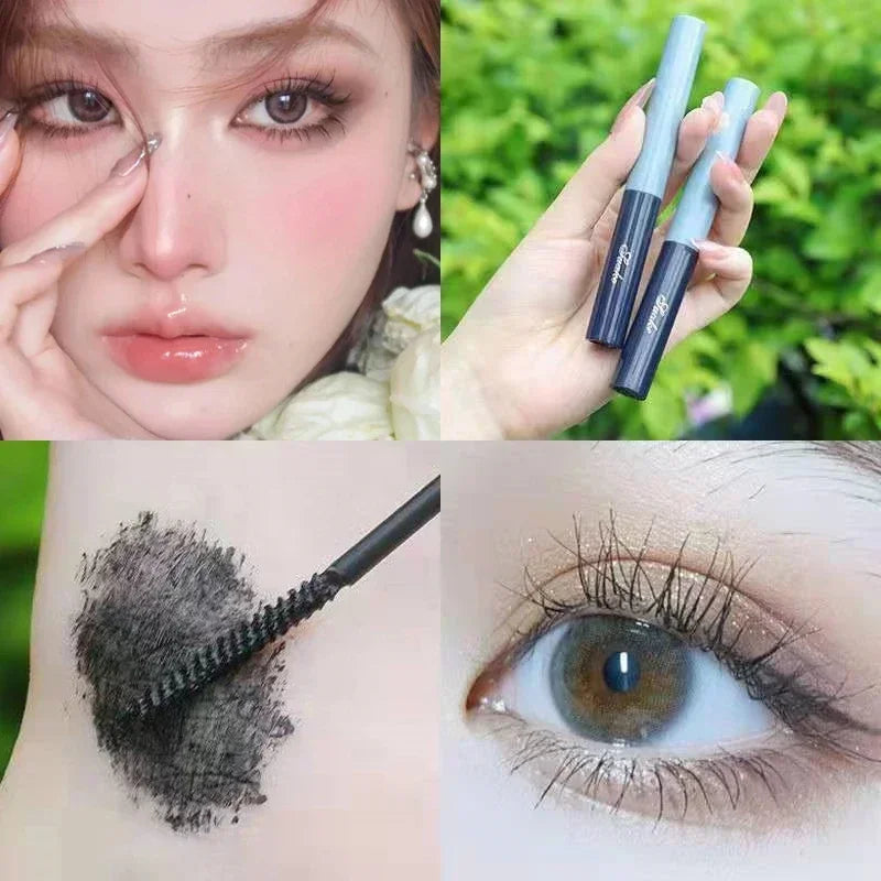 Ultra-Fine Waterproof Mascara – Lengthening & Curling, Smudge-Proof Brown with Precision Micro Brush for Natural, Clump-Free Volume