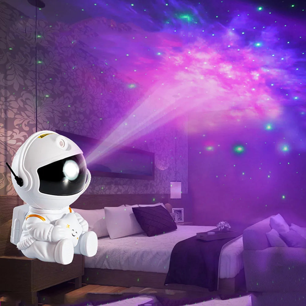 Remote-Control 360° Rotating Robot Night Light – Stepless-Dimming Projector & Selfie Glow Lamp, USB Powered, Aesthetic Bedroom Décor